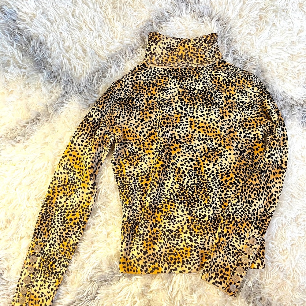 VINTAGE 90s GIVENCHY Leopard Long Sleeve Sweater